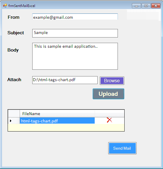 how to send email in using gmail server?